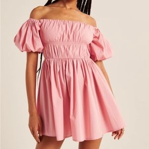 Abercrombie & Fitch Off-The-Shoulder Puff
Sleeve Mini Dress